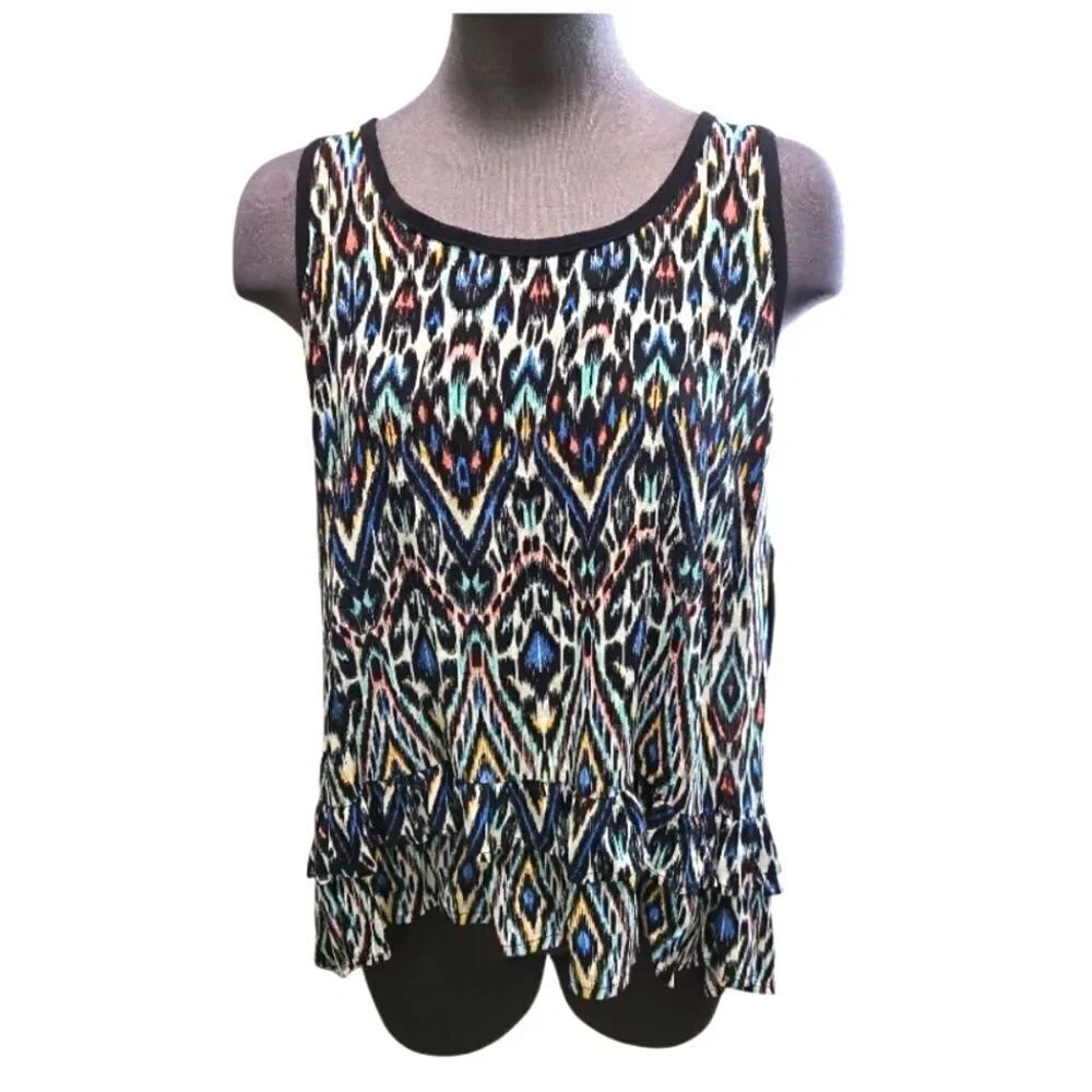NWT DEMOCRACY MULTI COLORED FLOWY TANK SZ.S